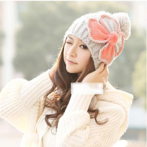 新款韩版可爱蝴蝶毛线帽子女士保暖针织帽时尚女帽潮的详细产品价格